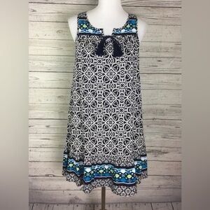 Crown & Ivy Women’s Multicolor Sleeveless Tie V-Neck Ruffle Hem Dress